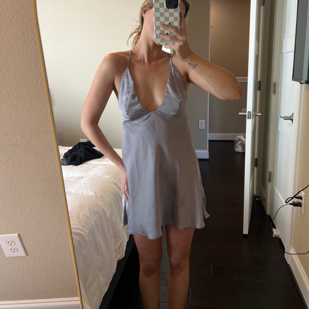 Elegant Gray Slip Dress